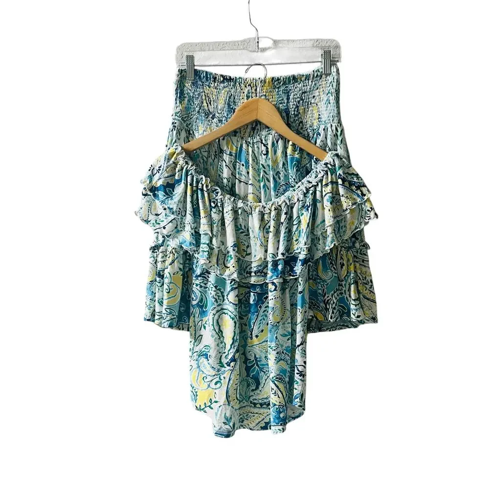 Lauren Ralph Lauren Paisley Print Ruffle Off Shoulder Top Siz S Small Multicolor - Picture 4 of 10